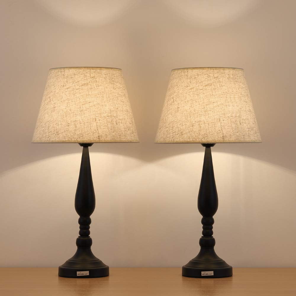 Contemporary Modern Bedside Lamp Reading Lamp Set of 2 - Black