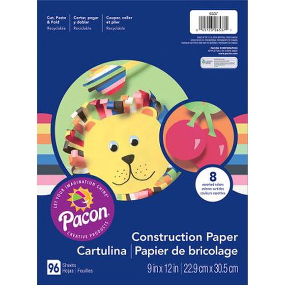 Papel de construcción ligero Art Street, 9 x 12 pulgadas, 8 colores surtidos, 96 hojas