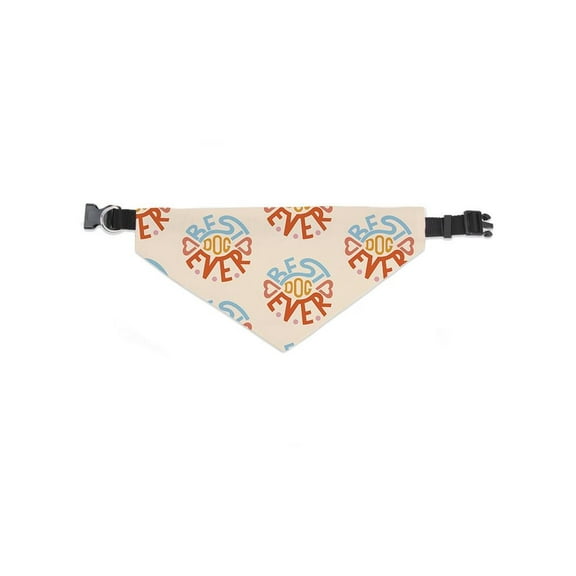 Best Dog Ever Typography Pattern Bandana - , White, Xtra Large