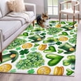 thumbnail image 5 of Area Rug 48×72in, St Patrick's Day Clovers Hat Coin Floor Carpet Living Room Rug, Green Heart Shamrocks Leaf Non-Slip Welcome Mat Indoor Rugs for Bedroom Dining Room, 5 of 9