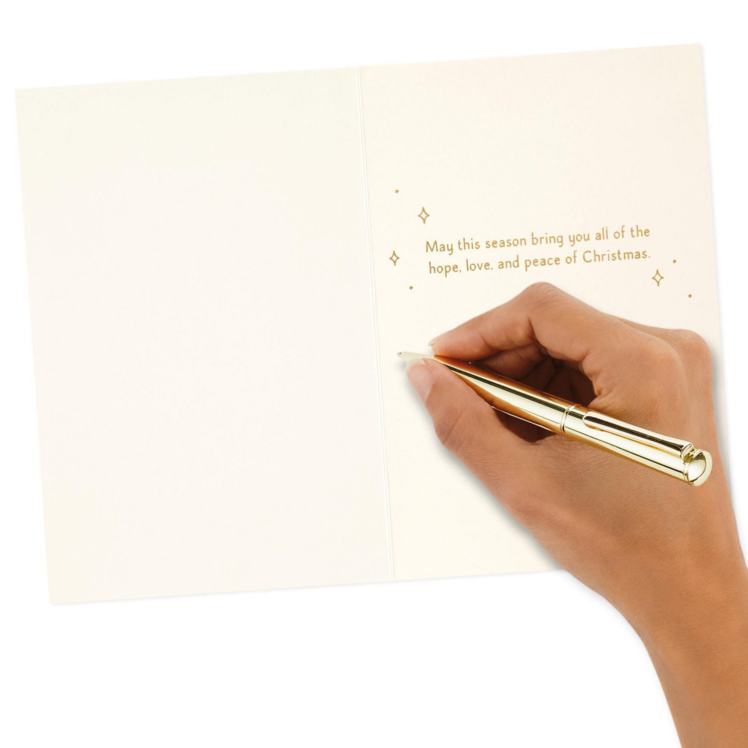 Carte religieuse de Noël, Signature de Hallmark, motif de bois (« A Savior is Born »)