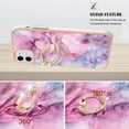 thumbnail image 3 of 360 Degree Rotating Ring Stand Case for iPhone 11,Dteck Shockproof Marble Patterned TPU Case Kickstand Slim Back Cover, Pink, 3 of 6