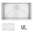thumbnail image 1 of Stylish Undermount 32" Stainless Steel Single Bowl Kitchen Sink with Grid and Strainer S-323XG, 1 of 11