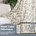 thumbnail image 6 of Linen Farmhouse Curtains Blue Floral Curtains 63 Inch Length Back Tab Drapes for Living Room Bedroom Light Filtering Country Vintage Rod Pocket Curtain, 2 Panels, Blue on Beige, 6 of 16