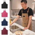 thumbnail image 2 of Work Apron Thick Sleeveless Breathable Unisex Multi-pockets Storage Cotton Cross Back Kitchen Apron for Home, 2 of 9