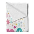 thumbnail image 2 of Jane Soft Flannel Fleece Throw Blanket, Cartoon Style Celebratory Design Rhombuses Flowers and Snowflakes Baby Name, Cozy Plush for Indoor and Outdoor Use, 50" x 60", Multicolor, by Ambesonne, 2 of 5