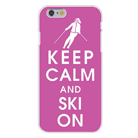 Apple iPhone 6+ (Plus) Custom Case White Plastic Snap On - Keep Calm and Ski On w/ Downhill