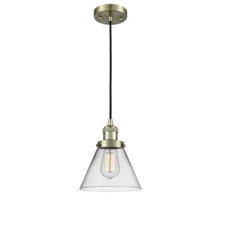 

Innovations Lighting 201C Large Cone Large Cone 8 Wide Mini Pendant - Brass