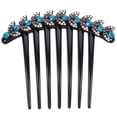 thumbnail image 1 of Shisuyan Fashion Rhinestone Hairpin Comb Anti-skid Hair Fork For Women And Girls, 1 of 8