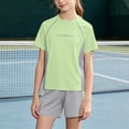thumbnail image 7 of ITSAME Boys Girls Athletic Outfits 2-Piece Short Sleeve Top and Shorts Set Kids Quick-Dry Sportswear Green Size 12, 7 of 7