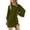 #356-Army Green, variant on Women's Long Sleeve Lapel V-Neck Sportswear Dress - Loose Fit Pure Color Dress, Long Sleeve V-Neck Design
