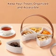 thumbnail image 3 of Bandeja transparente dividida para servir, caja de aperitivos con tapa y asa, platos portátiles para dulces, frutas, frutos secos, aperitivos, organizador de almacenamiento de alimentos de 5 compartim, 3 of 7