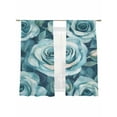 thumbnail image 6 of Tel Blue Roses Sheer Curtains for Living Room Bedroom Spring Watercolor Botanical Sheer Curtains 72 Inch Long 2 Panels Set Light Filtering Curtain Window Treatments Drapes for Dining Room, 6 of 6