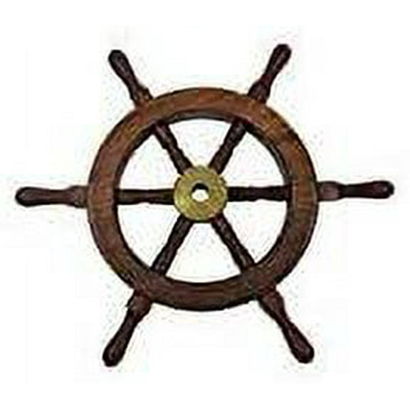 Sheesham Wood Ship Wheel, 12" - Nautical Decor