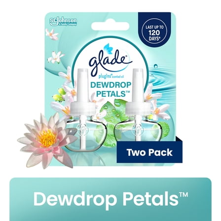 Glade PlugIns Refills Air Freshener, Dewdrop Petals, 1.34 oz