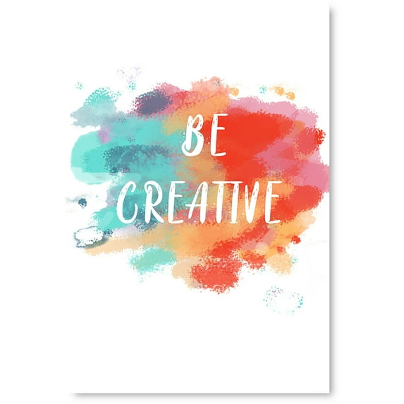 Awkward Styles Be Creative Motivational Artwork Printed Art Picture Be Creative Poster Wall Decor for Office Inspirational Quotes Be Creative Unframed Art Inspirational Vinyl Art Motivational Quotes