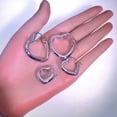 thumbnail image 2 of 925 Sterling Silver Plating Heart Hoop Earrings for Women Small Heart Big Heart Shaped Hypoallergenic Cartilage Earings for Jewelry Gifts 2 Pairs, 2 of 8