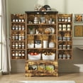 thumbnail image 6 of Casendy Kitchen Pantry Cabinets with Adjustable Shelves and Drawer, Farmhouse Kitchen Pantry Storage Cabinet with Doors, Buffet Cupboards Sideboard for Dining Room, Bathroom, Brown, 6 of 12