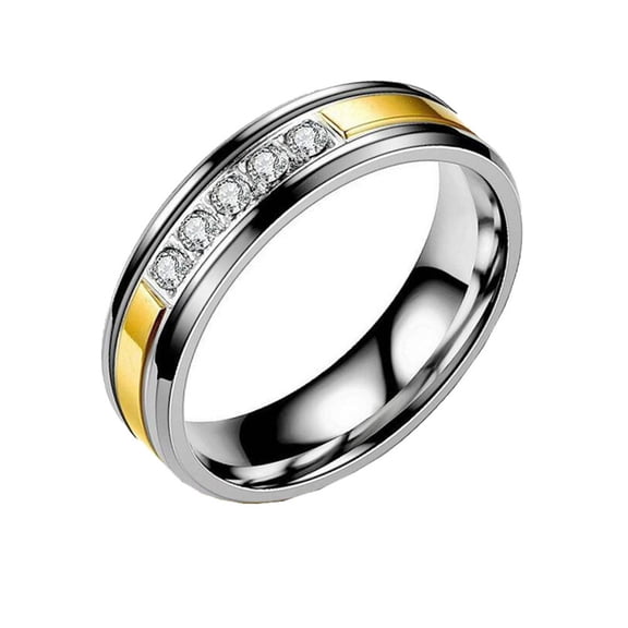 HIJONES Women's Stainless Steel Simple Style Daily Wear Band Wedding Rings Silver Plated Size 8