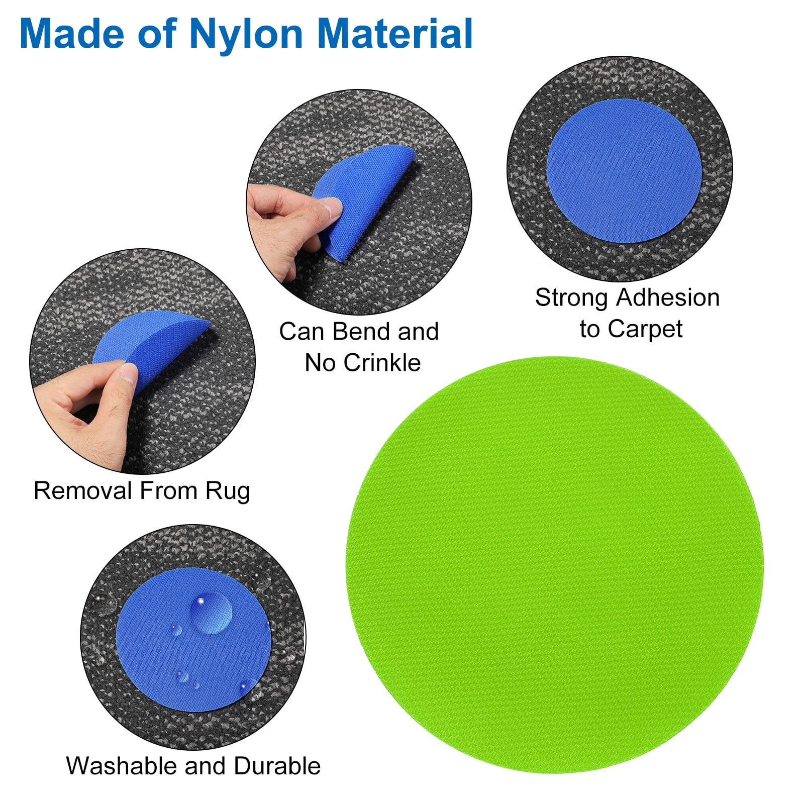 Unique Bargains Carpet Spot Markers Circle Floor Dots for Classroom Seating Grass Green