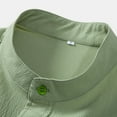 thumbnail image 6 of MIXUE Mens Casual Button Down Shirts Solid Color Stank Short Sleeve Cardigan Shirt Tops Sportswear,Green,M, 6 of 6
