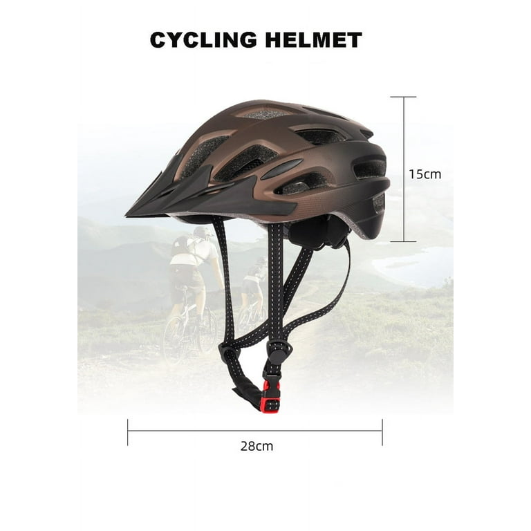 AOLIGEI Bike Helmet for Men Women Bicycle Helmet with Anti Bug Mesh Detachable Visor Safety Commute Mountain Road MTB Ebikes Cycling Helmet for Adults Youth Golden Brown Walmart