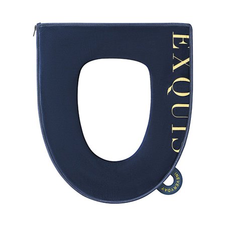 Winter Waterproof Warm Plush Bathroom Aceesories Toilet Seat Cover Ring Mat BLUE CIRCULAR