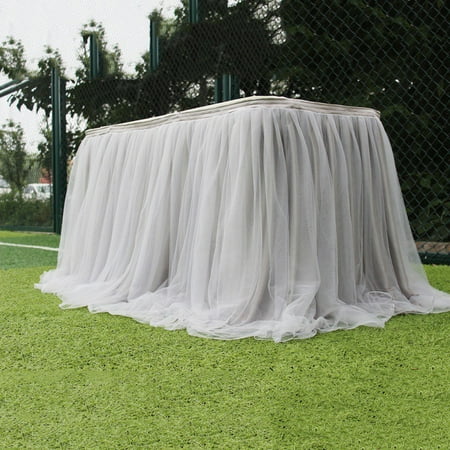 

SUPERHOMUSE Multi Colors Table Skirt Tutu Tulle Fabric for Wedding Party Table Decoration Textile Home Tablecloths 100*75cm
