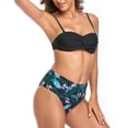 thumbnail image 2 of Traje de baño de mujer estampado de 2 piezas de bikini sexy de cintura alta de color sólido estilo playa Fridja  nalpqowj22988, 2 of 9