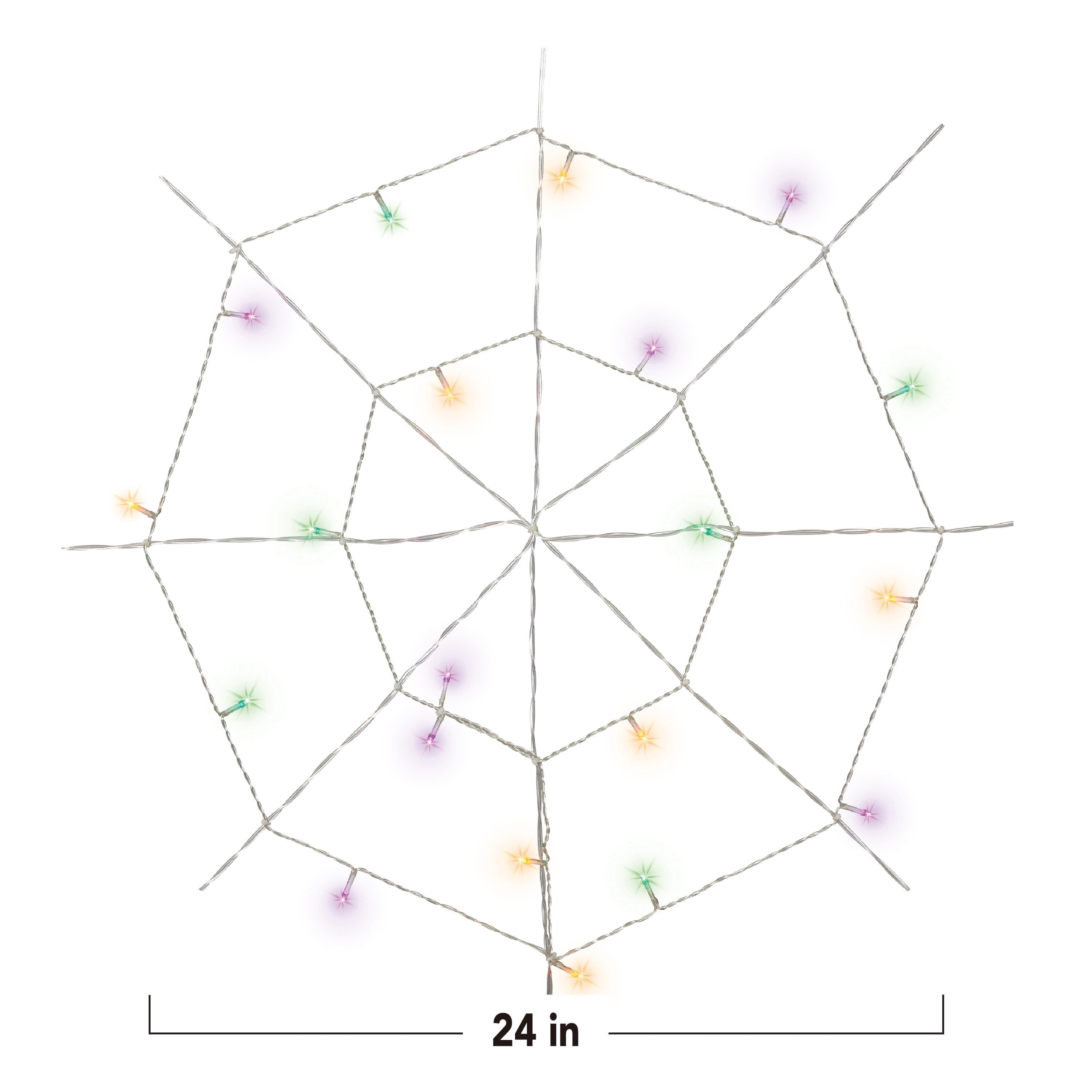 Indoor 20-Count Battery-Operated LED Spider Web Lights, Multicolor, 2', Halloween by Way To Celebrate