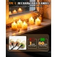 thumbnail image 3 of Velas LED tipo tealight recargables HaHavorry, 6 piezas, con control remoto y temporizador, 3 of 8