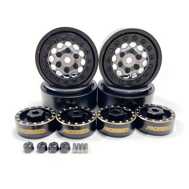 serony RCGOFOLLOW Aluminum Alloy Shock-proof Metal Wheel Rims Rc Metal Wheel Rims For 1/24 Rc Metal Wheel Rims Axial SCX24 Titanium