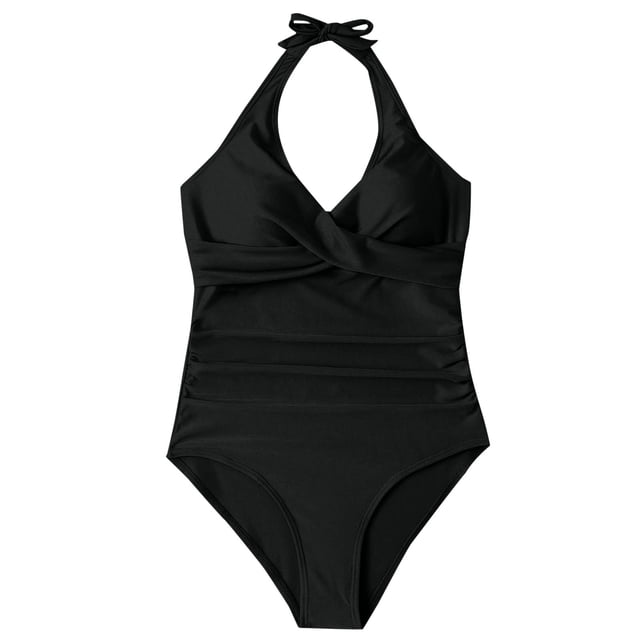 Stylish Swimwear One Women V Neck Control Bathing Suit Ruched Swimsuits for and Comfort