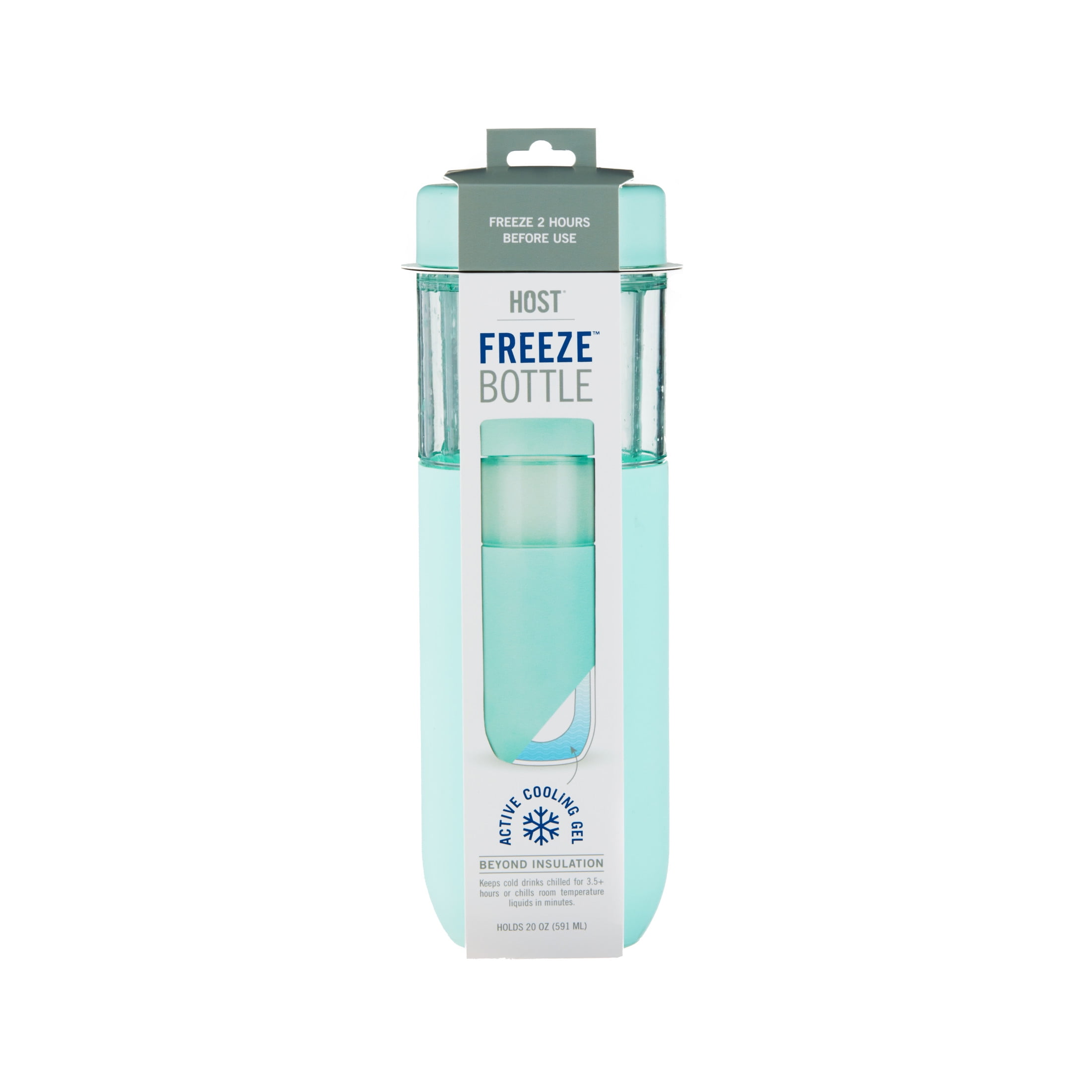 Host FREEZE Double Walled Water Bottle, Freezer Cooling Tumbler, 20oz Mint