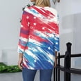 thumbnail image 4 of Women's Independence Day 3/4 Sleeve Sweaters, Casual Flag Printed T-shirt, Plus Sized Spring Round-neck Loose Fit Tops for Womens, 4 of 5