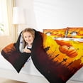 thumbnail image 4 of Manfei Spooky Halloween Alphabet C 7-Piece King Bedding,Fall Pumpkin King Bed in a Bag,Orange,Halloween Reversible, 4 of 7