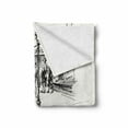 thumbnail image 2 of Eiffel Tower Soft Flannel Fleece Throw Blanket, Paris Sketch Style Cafe Restaurant Landmark Canal Boat Lantern Retro Print, Cozy Plush for Indoor and Outdoor Use, 50" x 60", Black White, by Ambesonne, 2 of 6