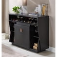 thumbnail image 2 of Bowery Hill Modern Wood Multi-Storage Buffet Cabinet in Black, 2 of 6