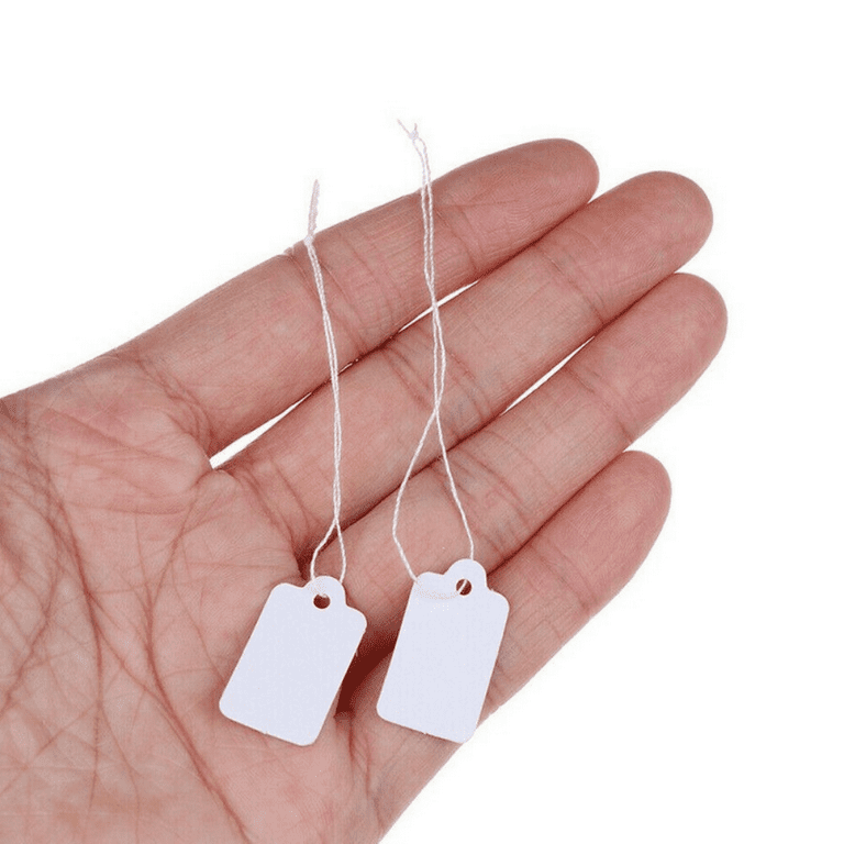 500pcs 23x13mm Price Tags Rectangle White Paper Tags Scallop Head