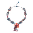 thumbnail image 5 of NOVICA Agate and carnelian Y necklace, 'Summer Flower', 5 of 9