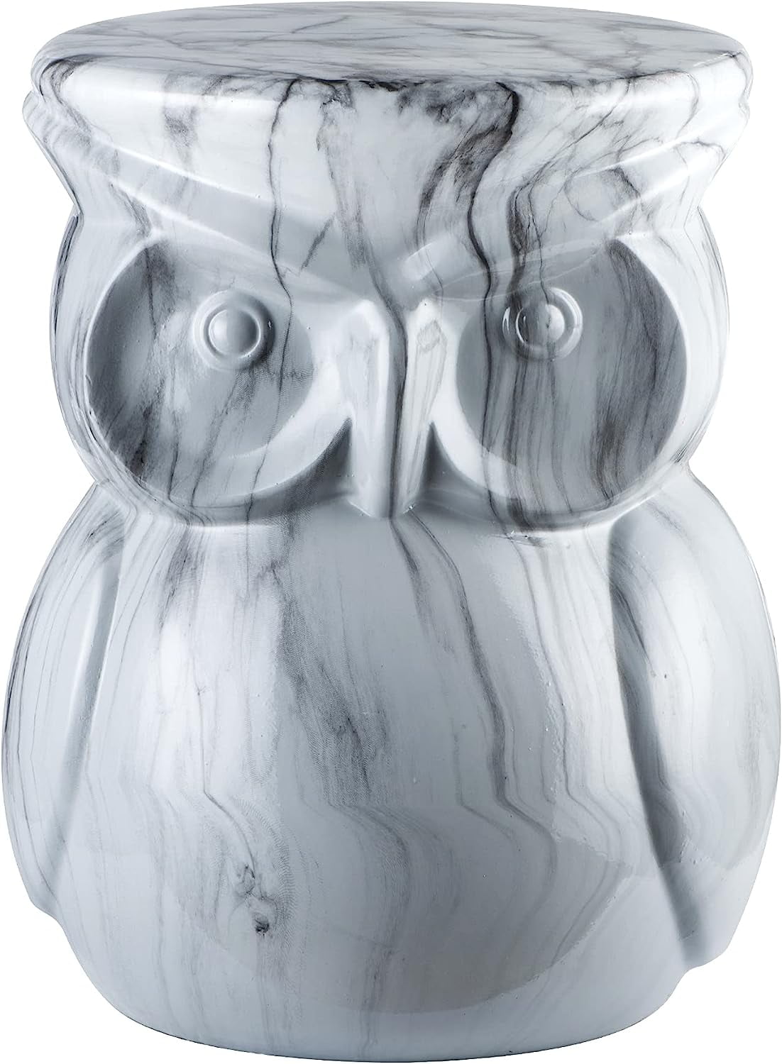 Sigtua 17in. Owl Shape Garden Stools, Side Table Outdoor, Patio Decor, Waterproof Stool, Gray