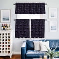 thumbnail image 2 of Halloween Kitchen Curtains Sets for Windows 36 Inch Length, Purple Skull Monochrome Watercolor Rod Pocket Window Treatments Tier Curtains and Valances Set for Bedroom/Bathroom, 2 of 8
