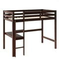 thumbnail image 5 of Aukfa Twin Loft Bed with Built-in Desk for Kids Teens Dorm, Wooden, Espresso, 5 of 8