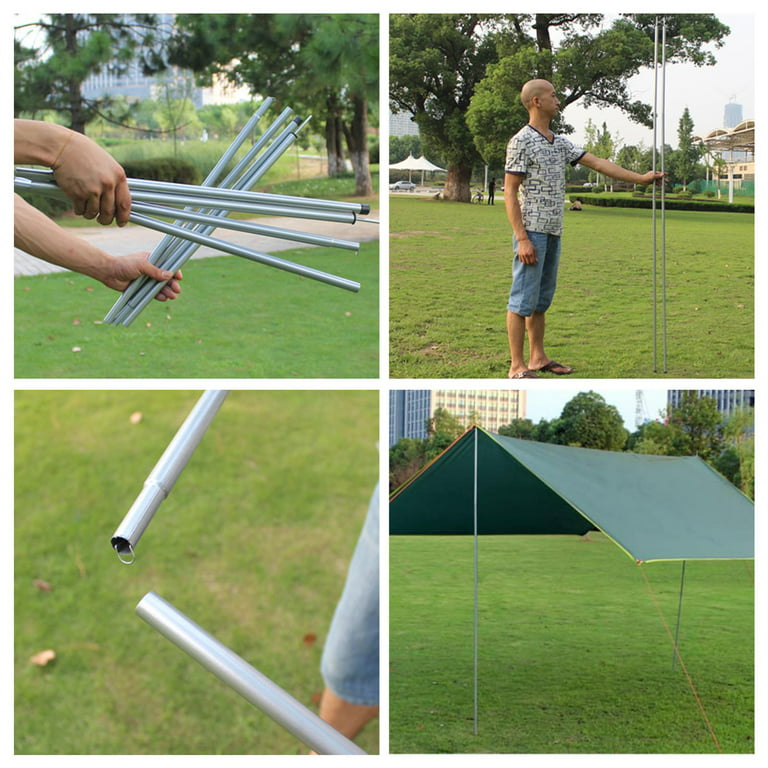 Tent Support Rod, Adjustable Folding Replacement Accessorie Canopy Tent  Poles Bars for Awning Tent Fly And Tarps Garden BBQ Camping White