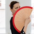 thumbnail image 6 of Vjnyvs Hand Held Folding Fan for Women,Vintage Bamboo Silk Fans, Elegant Foldable Fans for Dance, Music Festival, Wedding, Church, 6 of 7