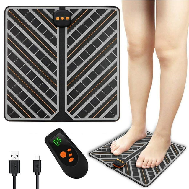 EMS Foot Massager Rechargeable Foot Stimulator with Remote Control 6 Modes15 Levels Adjustable Intensity Foot Acupressure Massage Mat