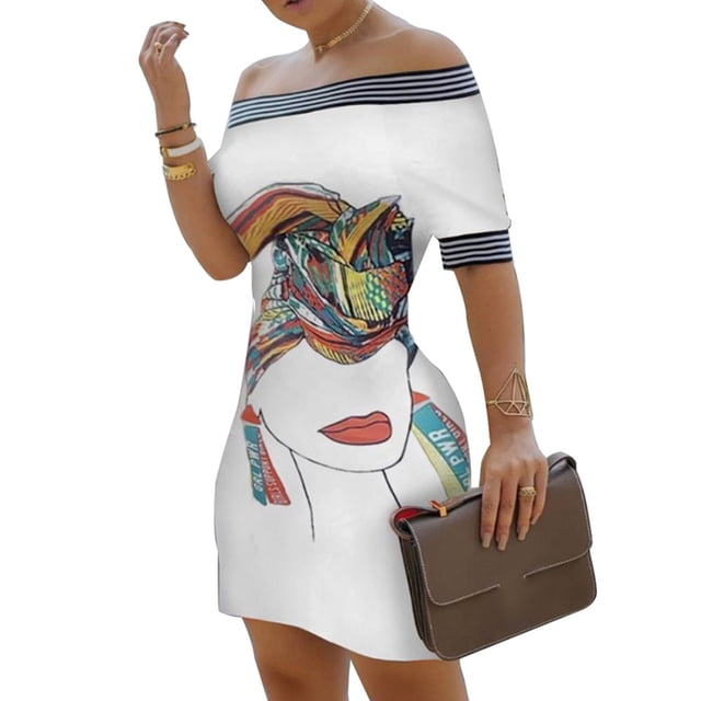 Short Dress Off Shoulder Skin-friendly Polyester Vintage Bodycon Midi Party Cocktail Dress for Prom
