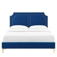 thumbnail image 4 of Modway Novi Performance Velvet Queen Bed in Navy, 4 of 9