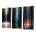 thumbnail image 3 of Designart "Solitary Midnight Stroll Through the Endless Forest II" Forest Framed Wall Art Set Of 3 - Black Traditional Frame Gallery Set For Office Decor, 3 of 6