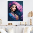thumbnail image 2 of Designart Fashion Indian Woman In Pink And Blue VI Canvas Wall Art, 2 of 5